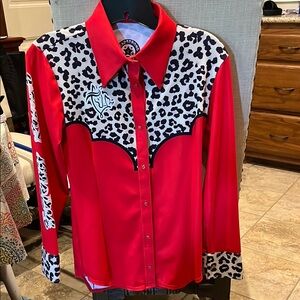 Headstrong Red and Black Western Shirt size XS women’s
